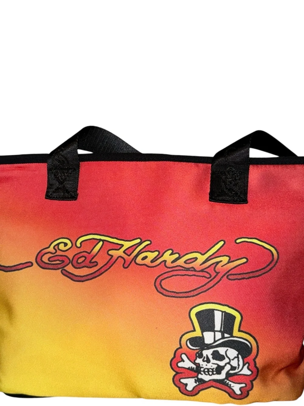 Ed Hardy Multicolor Skull & Rose Print Tote - NWT
